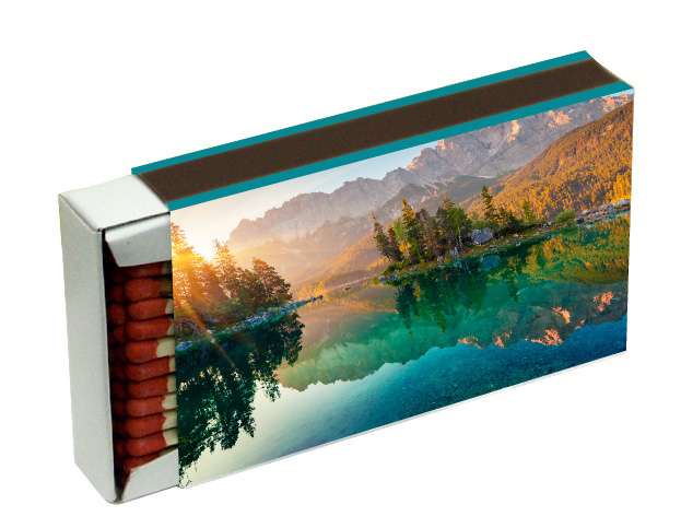 Allumettes Longues CAMINO 10cm Paysages - Dimensions de la boîte : 110x65x20mm, environ 50 allumettes