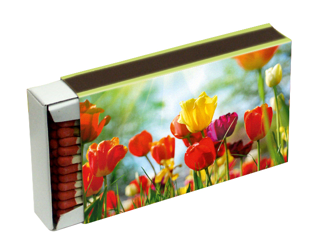 Long Matches CAMINO 10cm Flowers - Box Size: 111x65x20mm; Contents approx. 50 matches