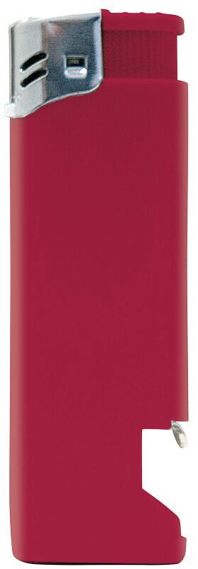 Nola 16 Elektronik Feuerzeug rot nachfüllbar glänzend rot, Kappe chrom, Drücker rot