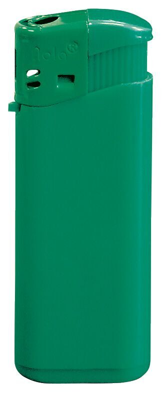 Briquet électronique Nola 4 midi en vert éclatant – Rechargeable, vert brillant, avec capuchon et poussoir verts