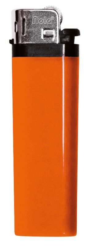 Nola 7 Reibrad Feuerzeug orange Einweg glänzend orange, Kappe chrom, Drücker schwarz