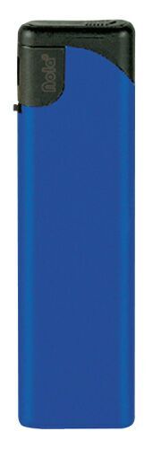 Briquet électronique Nola 2 bleu mat – Rechargeable, avec capuchon et poussoir noirs