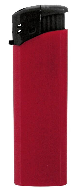 Briquet électronique Nola 9 rouge, rechargeable, rouge brillant, capuchon et bouton noirs