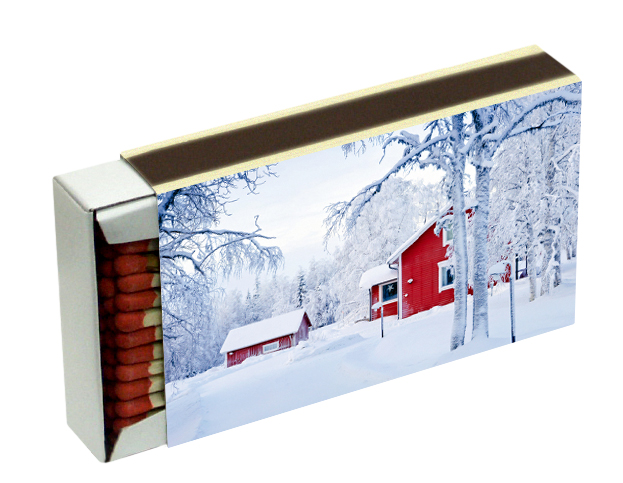 Lange Streichhölzer CAMINO 10cm Winter Schachtelmaß: 100x65x20mm; Inh. ca. 50 Hölzer