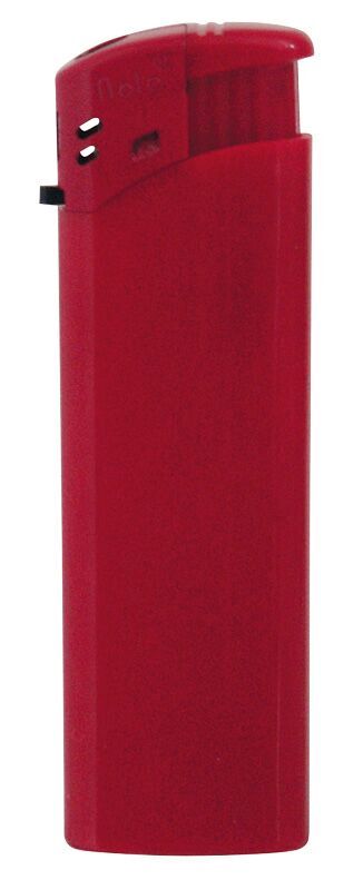 Briquet électronique Nola 9 rouge, rechargeable, rouge brillant, capuchon et bouton rouges