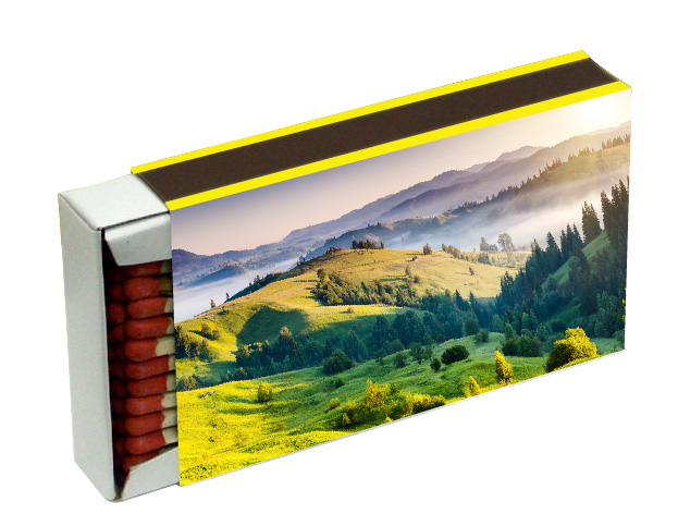 Fiammiferi Lunghi CAMINO 10cm Paesaggi - Dimensioni scatola: 110x65x20mm, circa 50 fiammiferi